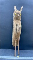 Folk Art Wooden Owl (20"H)
