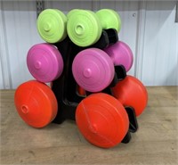 Hand Weight Set with Stand (2.5, 5 & 10 lbs)