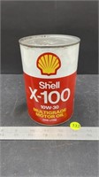 1L Shell X-100 10W-30 Oil, Full.  NO SHIPPING