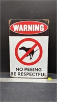 Decorative Tin Sign (8" x 12") - No Peeing