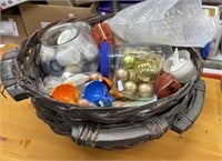 3 Round Baskets with assortment of votive