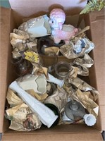 Box of assorted small vases.  NO SHIPPING