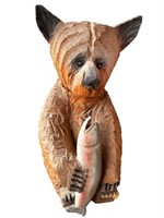 Wood Carved Bear Cub