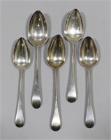 ENGLISH STERLING SILVER SERVING SPOONS (5)