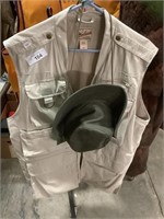 Woolrich Men’s Large Fishing Vest, Hat.