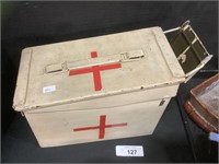 Painted Vintage Ammo Box With Bandages.