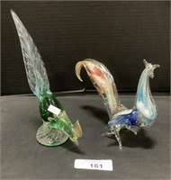 Art Glass Peacocks.