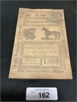 Kutztown PA Fair Ephemera 1895.