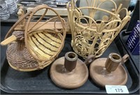 Wooden Candleholders & Baskets.