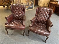 Pair tufted armchairs
