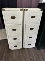 Pair of wicker file cabinets