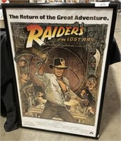Framed Raiders Of The Lost Ark Movie Poster.