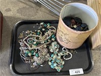 Costume Jewelry and Buttons.