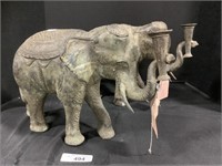 Bronze Vintage Thailand Elephant Sculptures.