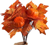 Artificial Maple Leaf Pumpkin Branch