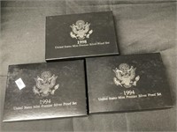 3 U.S. Mint Premier Silver Proof Sets.