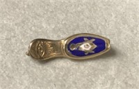 Masonic Pin Marked 10 Kt. Gold Top.