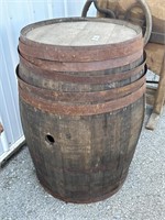 Large Early Wooden Barrel.