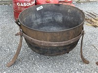 Large Early Cast Iron Cauldron.