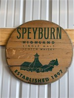 Speyburn Scotch Decorative Barrel Lid, 20"
