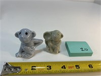 2 Vtg Porcelain Monkey Figurines