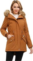 NEW $60 (L) Women's Hooded Parka Coat Winter Coats