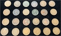 24 Indian Head Pennies 1880s 1890s 1900s
