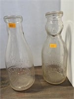 Bridgeport and Moundsville vintage milk bottles