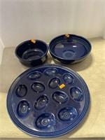 Fiesta egg plate and bowls