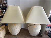 2 natural thin stripe lamps
