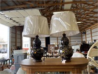 2 decorative ceramic gourd lamps