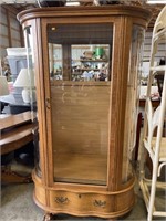 Antique oak ball and claw foot China cabinet