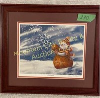 Framed and matted "Hokie Snow" print