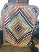 2 identical antique patchwork quilts