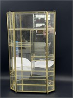 Brass and Glass Mirrored Display 12” x 5” x 20”