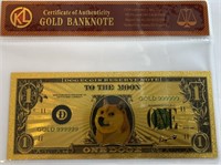 99.9% Pure 24 Carat Gold Foil Note
