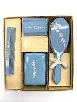 Vintage Blue Baby Brush and Comb Set in Original