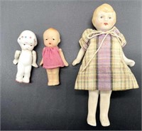 (3) Antique Dolls from Japan with Joint Arms :