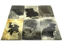 (6) Antique Glass Plate Negative Photos 4” x 6.5”