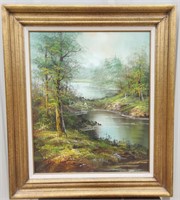 Spring Mountain River Framed Art Scene