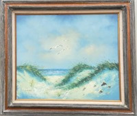 Seagulls by the Beach Framed Art