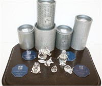 Swarovski Silver Crystal, Snail, Frog, Fox,