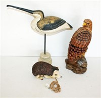 Shore Bird, Pinecone Eagle, Porcupine Figures
