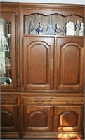 English Oak 2-Door Dispaly Cabinet w/ Drawer &