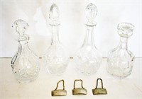 (4) Glass Decanters, (1) Germany, (1) Gorham, 3