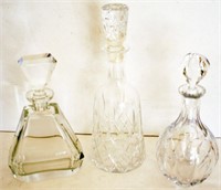 (3) Glass Decanters