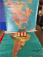 school maps vintage america, africa s amer