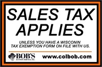 Sales Tax Applies!
