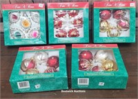 5 boxes nice glass Christmas ornaments