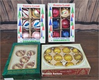 4 boxes glass Christmas ornaments